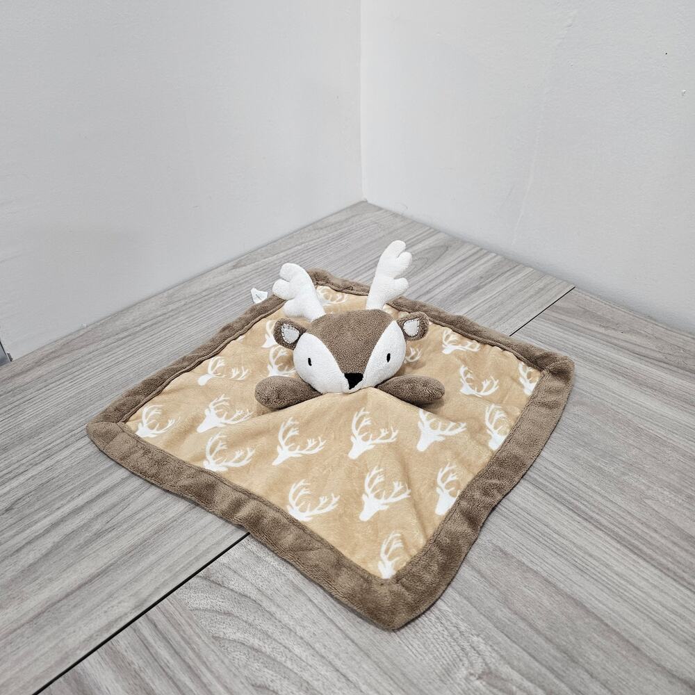 Levtex Baby Brown White Moose Reindeer Antlers Lovey Security Blanket 2018 - Picture 4 of 8